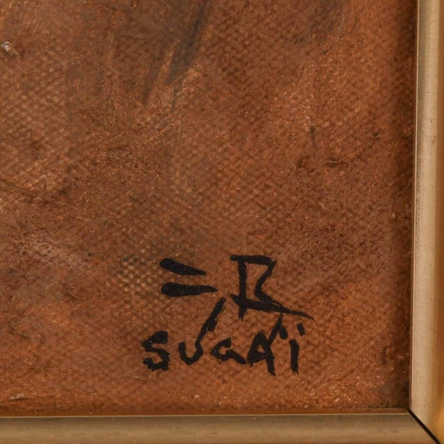 Framed Attributed to Kumi Sugai "Untitled" Oil Painting For Sale - Image 4 of 10