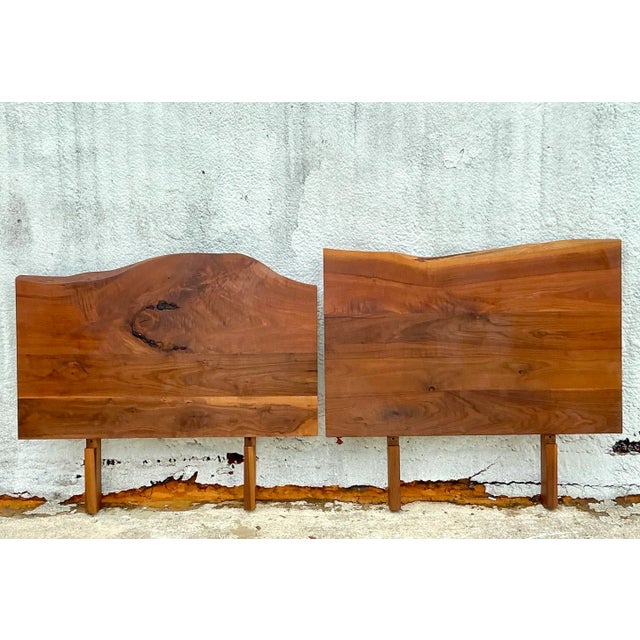Vintage Boho Organic Plank Twin Headboards - Set of 2 For Sale - Image 9 of 9