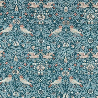 Morris & Co Bird Tapestry Fabric in Webbs Blue For Sale