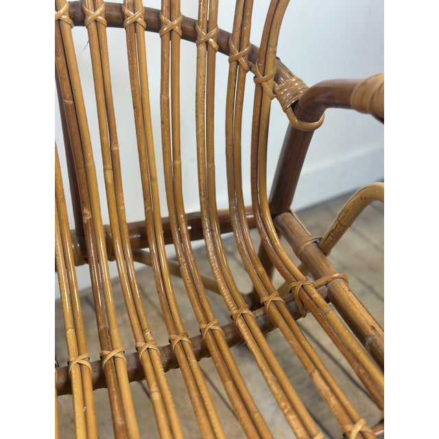 1960s Vintage Rattan and Bamboo Armchairs, 1960s, Set of 2 For Sale - Image 5 of 14