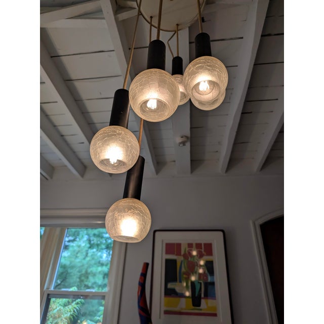 Metal 1960s Mid Century Modern Cascading Chandelier For Sale - Image 7 of 9