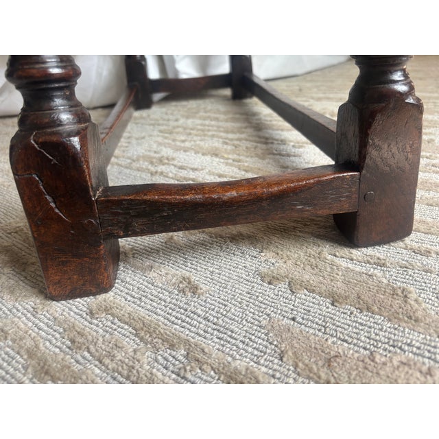 Wood JacobeanStyle Oak Joint Stool, 19th Century For Sale - Image 7 of 10