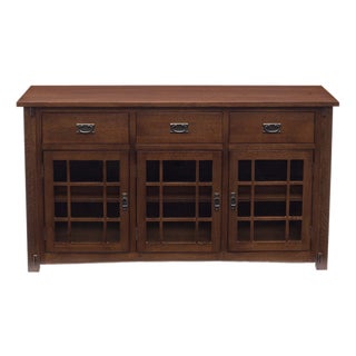 Craftsman Mission Solid Oak Sideboard in Walnut For Sale