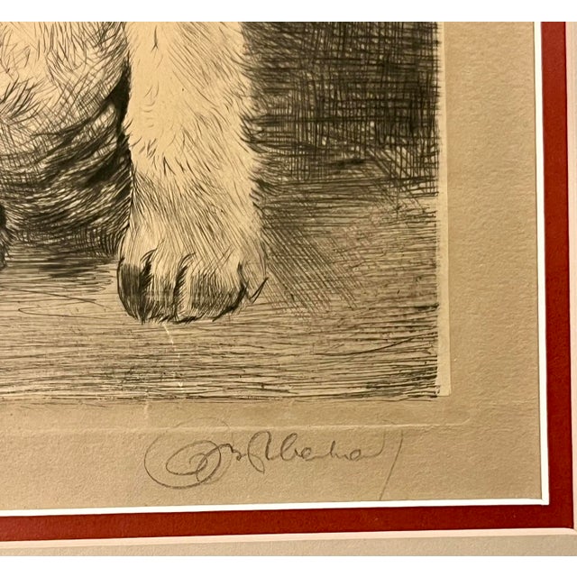 Realism 1920s Kurt Meyer-Eberhardt Signed Original Wire Fox Terrier Etching Framed For Sale - Image 3 of 5