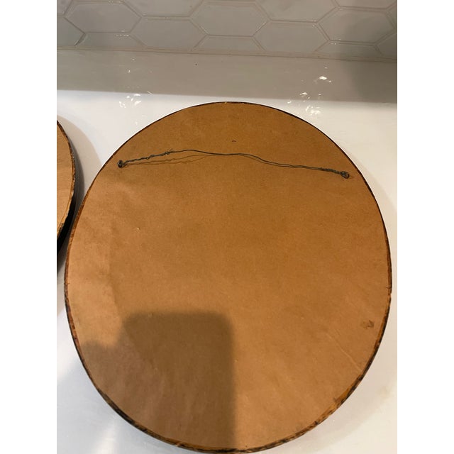 Late 19th Century Pair of Victorian Faux Grain Painted Oval Mirrors For Sale In Philadelphia - Image 6 of 6
