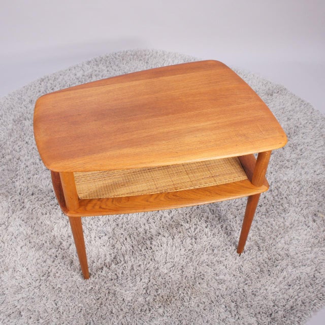 Minerva Coffee Table in Teak with Rattan Shelf by Hvidt & Mølgaard for France & Son, Denmark, 1950s For Sale - Image 3 of 6