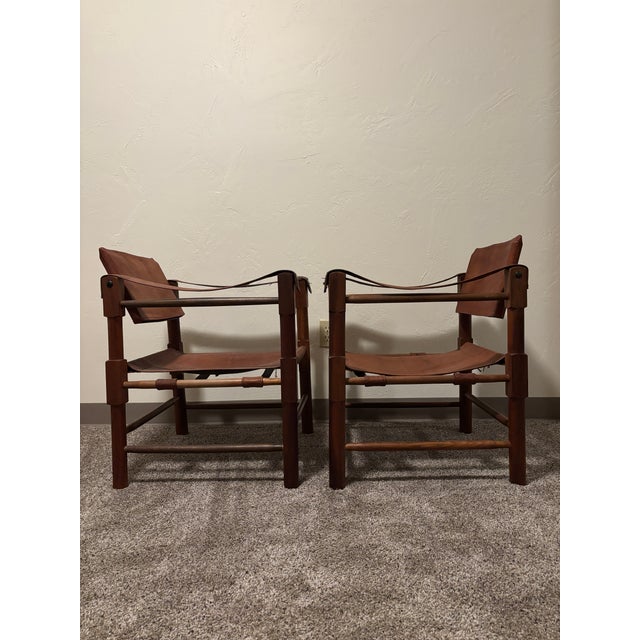 Vintage 1920s Roorkee Safari Chairs Set of 4 Brown Leather & Wood, Handmade For Sale - Image 11 of 12