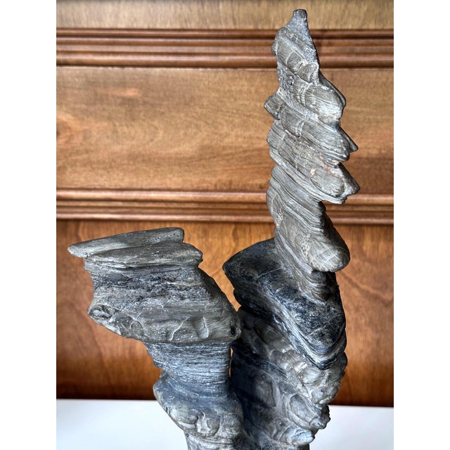 Wood Chinese Scholar Stone Wuling Rock on Stand For Sale - Image 7 of 14