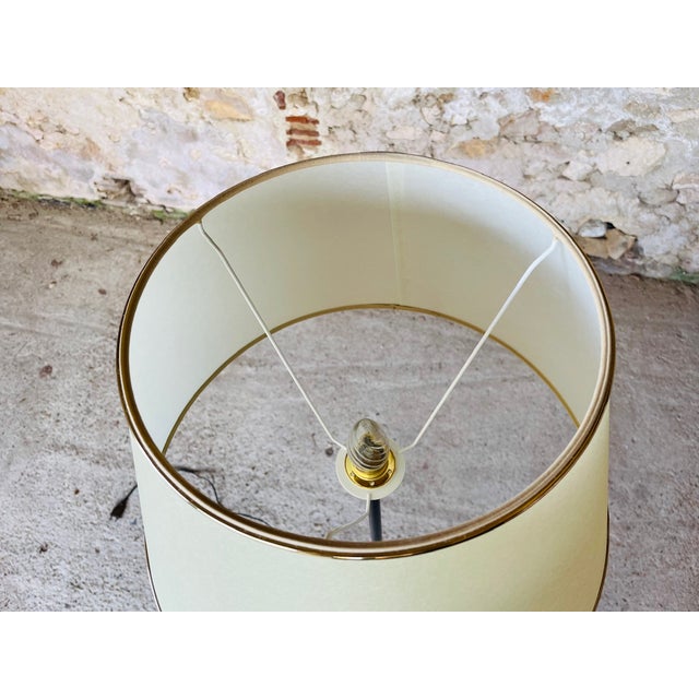 Mid-Century Modern Vintage Floor Lamp with Gilded Brass Decor on Tripod Legs, 1960s For Sale - Image 3 of 18