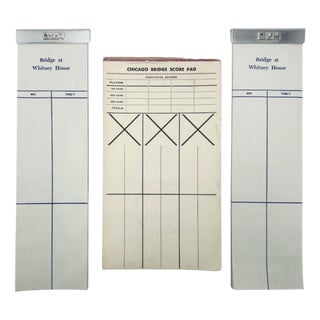 Vintage Vanderbilt Whitney Estate Set Bridge Sterling Monogram Game Score Pads For Sale