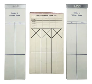 Vintage Vanderbilt Whitney Estate Set Bridge Sterling Monogram Game Score Pads