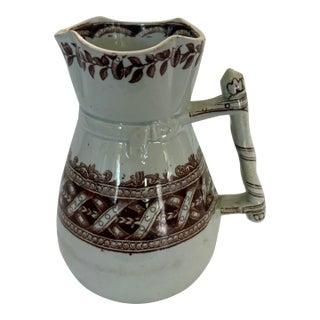 Mid 19th Century English Brown Transfer Ware Pitcher For Sale