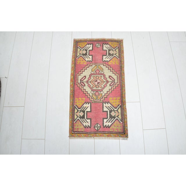 Turkish Handmade Vintage Red Rug For Sale In Phoenix - Image 6 of 6