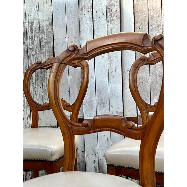 Antique Rococo Revival Style Dining Chairs in Mahogany, 1860, Set of 4 For Sale - Image 4 of 8
