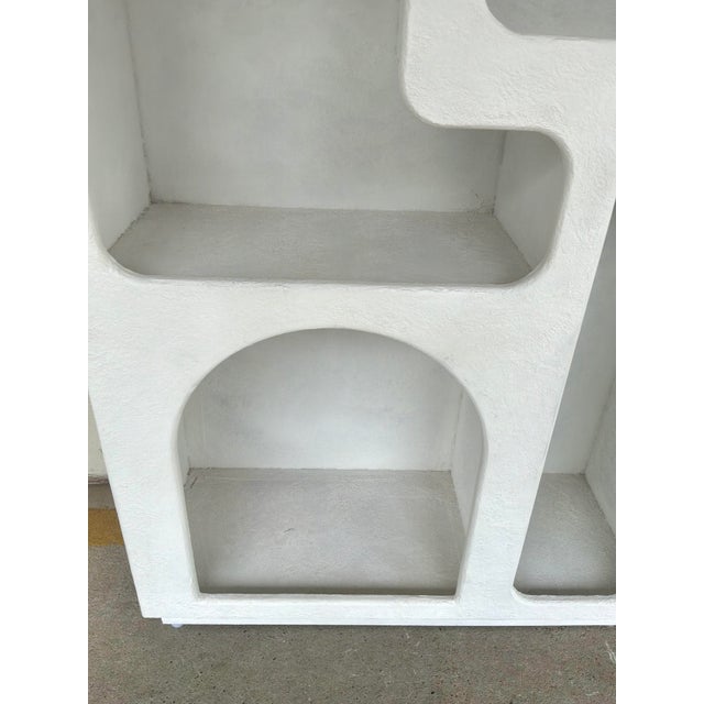 Modern Textured White Bookcase For Sale - Image 4 of 6