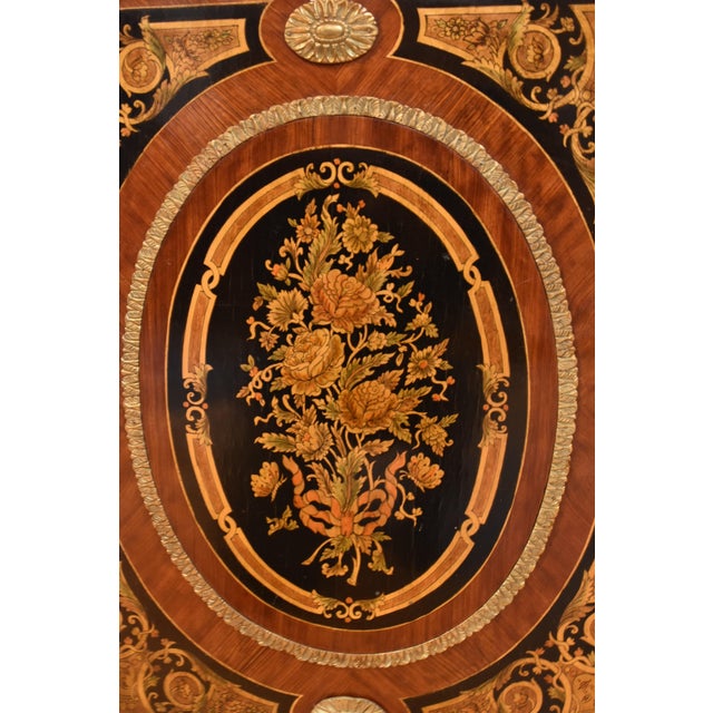 Wood Napoleon III Style Boulle Marquetry Cabinet With Marble Top For Sale - Image 7 of 11