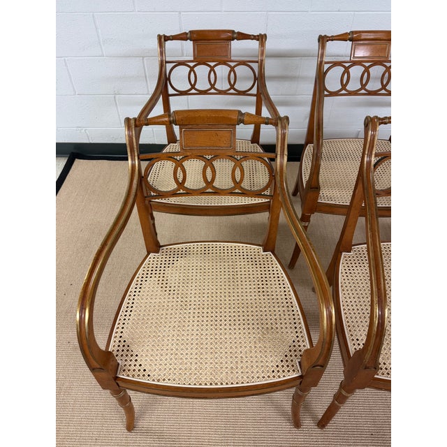Wood Set of 6 Governor Alston Arm Chairs From Baker For Sale - Image 7 of 12