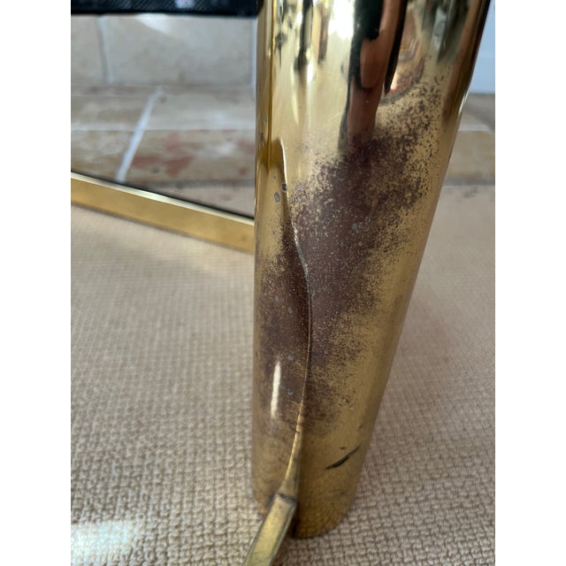 Mid Century Glam Hollywood Regency Pace Collection Side/ Coffee Table Brass and Glass For Sale - Image 12 of 13