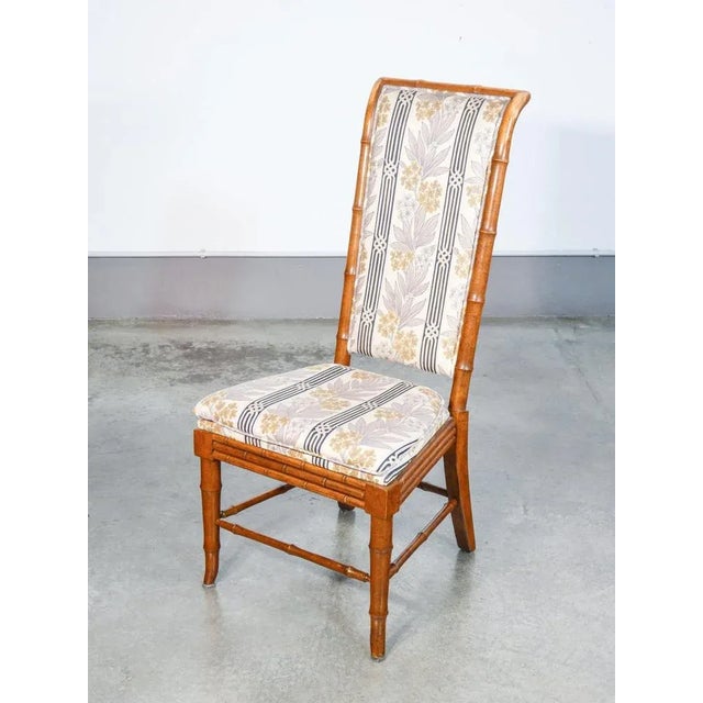Set of six hollywood regency-style chairs made of beech wood. 1960s origin italy period 1960s model set of six dining room...