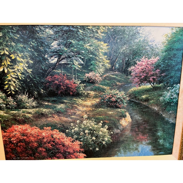 1960s Henry Peeters Hand-Embellished Giclee Landscape Impressionist Framed Reproduction Print For Sale In Tampa - Image 6 of 7