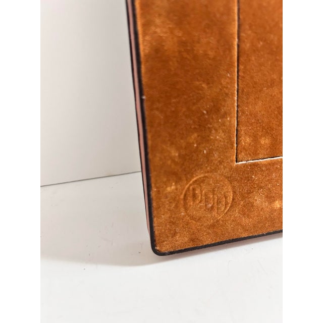 1970s Southwestern Tooled Leather Picture Frame With Croc Embossed Accents For Sale - Image 10 of 10