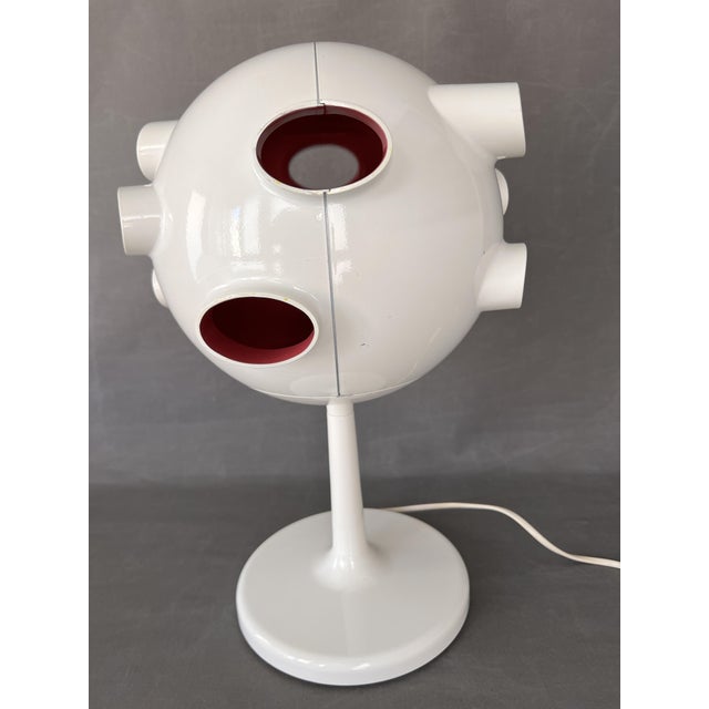 Pink Space Age Italian Cave Ball Table Lamp by Iloomi For Sale - Image 8 of 10