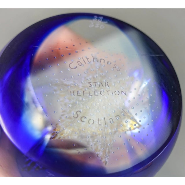 Glass Caithness Scotland Star Reflection Signed Glass Paperweight Limited Ed. 38/650 For Sale - Image 7 of 8