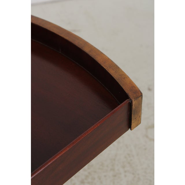 Maitland Smith Round Mahogany Leather Top Center Table For Sale - Image 9 of 17