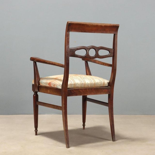 Brown Mahogany Stained Beech Armchair For Sale - Image 8 of 10