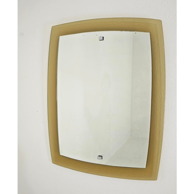 Mid-Century Modern Wall Mirror in Honey Amber Glass by Cristal Art, Italy, 1970s For Sale - Image 14 of 18