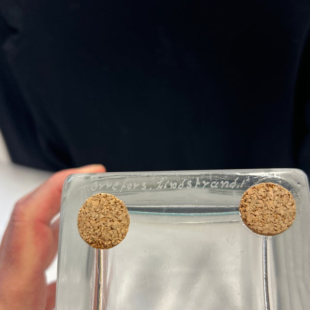 Glass Orrefors Lindtrand Etched Crystal Vase Signed For Sale - Image 7 of 7