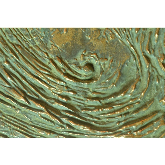 1970s Wave Relief Door Handle and Key Holder in Bronze, 1970s For Sale - Image 5 of 6