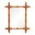 Mid-Century French Faux Bamboo Wood Wall Mirror With Warm Patina For Sale