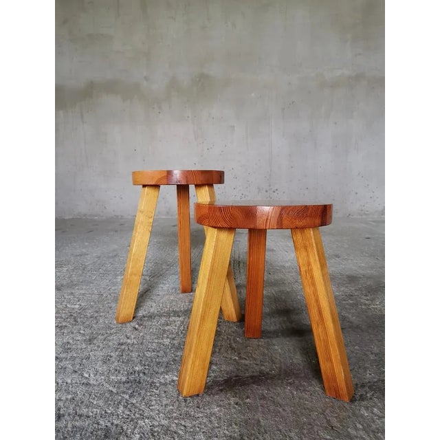 Set of Swedish Stools in Pine, 1960s For Sale - Image 3 of 8
