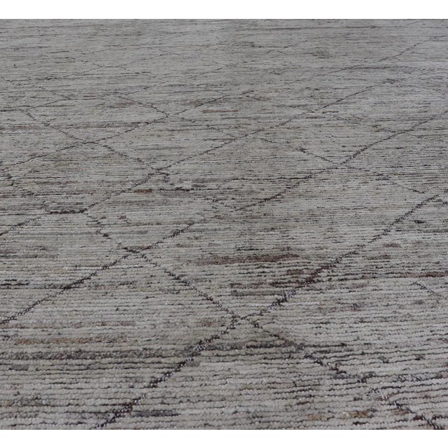 Modern Casual Tribal Rug in Wool With Diamond Design by Keivan Woven Arts For Sale - Image 4 of 11