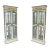 Hekman French Country Style Alabaster Lime Green Lighted Curio Cabinets- A Pair For Sale
