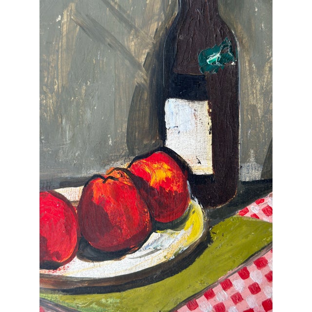 Plastic Vintage Acrylic on Board Tablescape Still Life, Circa Mid-20th Century For Sale - Image 7 of 14