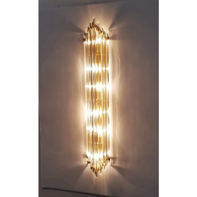 21st Century Maestoso Murano Triedri Glass Rod Sconce by Fabio LTD For Sale - Image 6 of 10