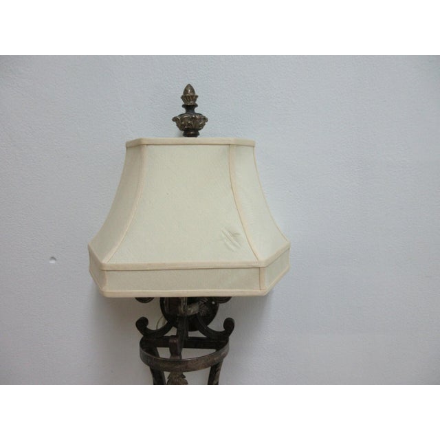 Metal 1990s Fine Art Lamp French Regency Gold Metal Filigree Lamp Wall Sconce Pole Lamp B For Sale - Image 7 of 13