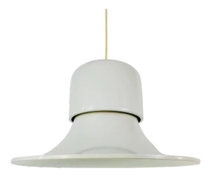 1950s White Metal Hanging Lamp by Joe Colombo for Stilnovo, Italy