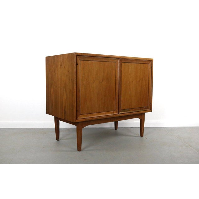 1960s 1960s Danish Modern Kipp Stewart for Drexel’s Declaration Walnut Credenza/Cabinet For Sale - Image 5 of 5