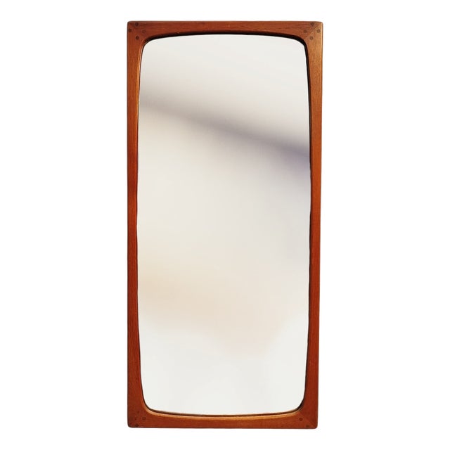 Mid-Century Modern Danish Teak Organic Hallway Mirror, 1960s For Sale