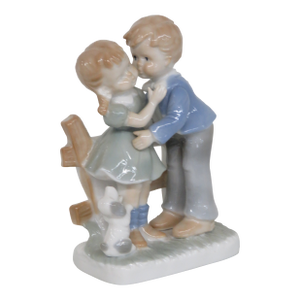 Lego Japan Young Love 1970s Porcelain Figurine Boy Girl Kissing Statuette 4486b