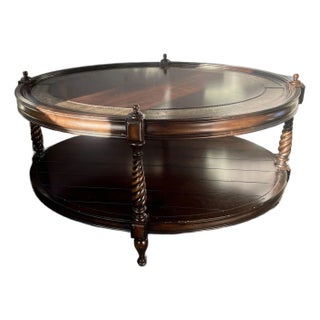 English Revival Two-Tier Walnut Table With Barley Twist Legs For Sale