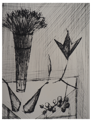 Bernard Buffet, Still Life, Original Etching with Drypoint