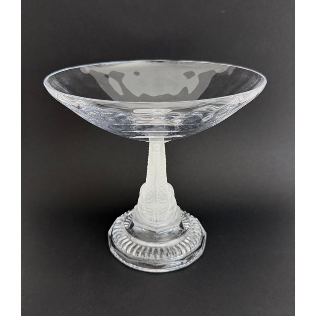 Vintage Portieux Crystal Compote Bowl W/Dolphin For Sale In Los Angeles - Image 6 of 9
