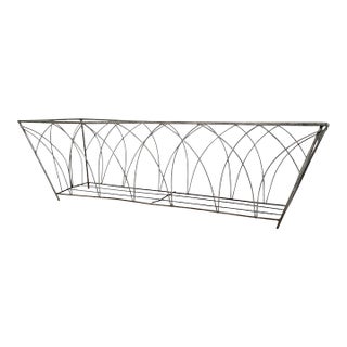 Vintage Large Gothic Black Wire Cathedral Arch Planter Window Box Architectural For Sale