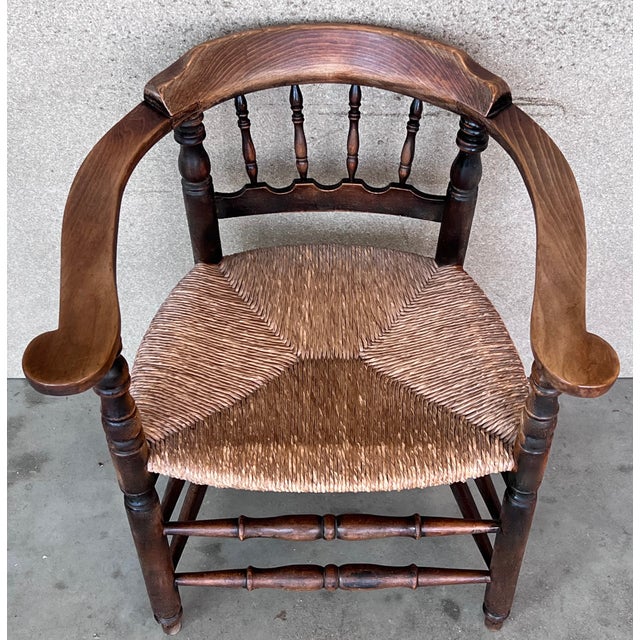 Pair of Spanish Horseshoe Back and Cane Armchairs For Sale - Image 11 of 13