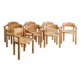 Mid-Century Modern Danish Sculptural Wooden Dining Chairs by Rainer Daumiller & Hirtshals Sawmill, 1970s, Set of 8 For Sale
