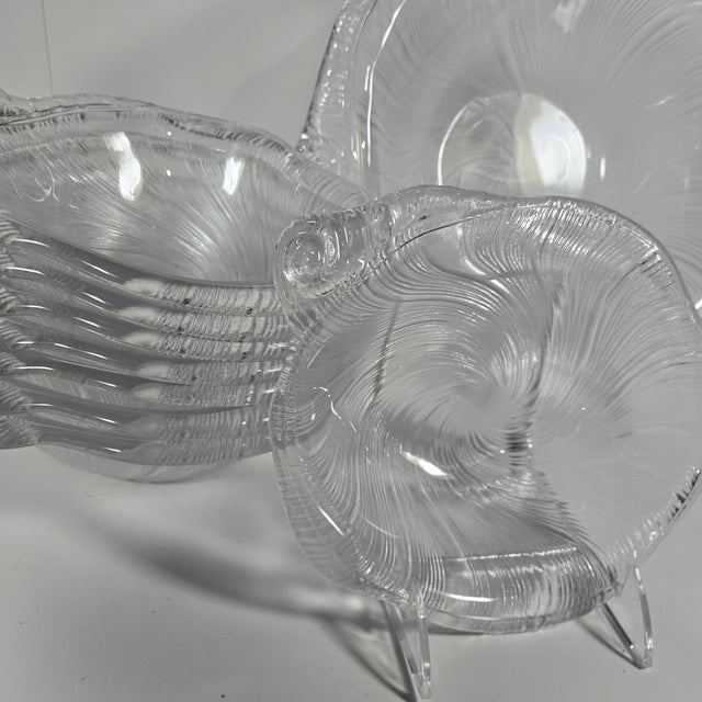 Transparent Crystal Seashell Serving Bowls- Set of 9 For Sale - Image 8 of 12